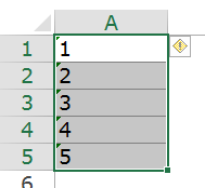 Convert Text to Numbers in Excel - Select Cells Green Triangle